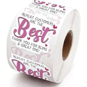 Repeated Customers are The Best 500 Stickers for Small Businesses & Shops Packin